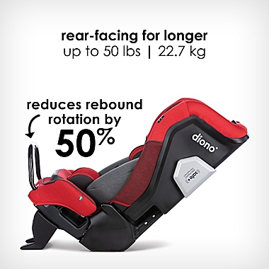 Diono&reg; radian&reg; 3QXT Ultimate 3 Across All-in-One Convertible Car Seat in Red. View a larger version of this product image.