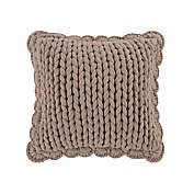 Donna Sharp Chunky Knitted Square Throw Pillow in Taupe
