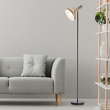 Adjustable Torchiere Floor Lamp in Gold. View a larger version of this product image.