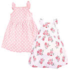Alternate image 0 for Hudson Baby&reg; Size 9-12M 2-Pack Roses Dresses in Soft Pink
