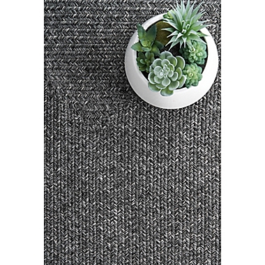 nuLOOM Wynn Braided 12&#39; x 15&#39; Indoor/Outdoor Area Rug in Grey. View a larger version of this product image.