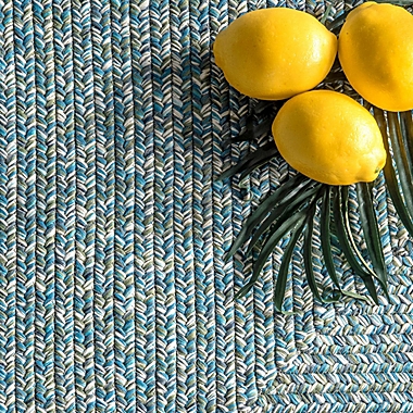 nuLOOM Wynn Braided 2&#39; x 3&#39; Indoor/Outdoor Accent Rug in Aqua. View a larger version of this product image.