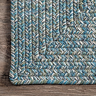 nuLOOM Wynn Braided 2&#39; x 3&#39; Indoor/Outdoor Accent Rug in Aqua. View a larger version of this product image.