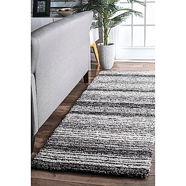 nuLOOM Drey Ombre 3&#39; x 6&#39; Shag Runner in Grey/Multicolor. View a larger version of this product image.