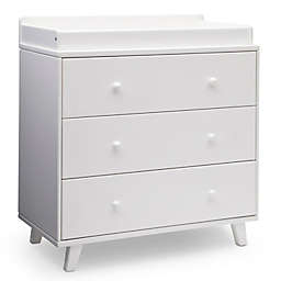 Delta Children Aster 3 Drawer Dresser with Changing Top in White