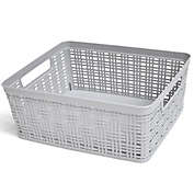 Simply Essential&trade; Plastic Wicker Storage Basket
