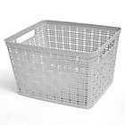 Alternate image 0 for Simply Essential&trade; Large Plastic Wicker Storage Basket in Grey