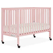 Dream On Me Quinn 2-in-1 Portable Full Size Folding Crib in Pink