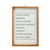 Harvest 14.96-Inch x 10.04-Inch Decorative Fall Sayings Framed Wall Art in White
