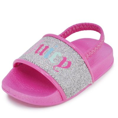 glitter slides pink