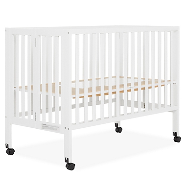 Dream On Me Quinn 2-in-1 Portable Full Size Folding Crib in White. View a larger version of this product image.