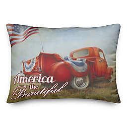 Patriotic Truck 14x20 Throw Pillow