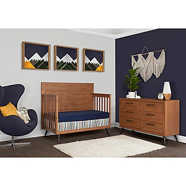 evolur&trade; Stilnovo Mid Century 4-in-1 Convertible Crib in Sugarcane. View a larger version of this product image.