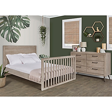 evolur&trade; Stilnovo Mid Century 4-in-1 Convertible Crib in Oak Grey. View a larger version of this product image.