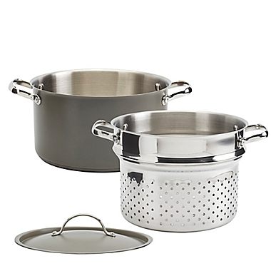 Denmark Bristol Stainless Steel 3-Piece Pasta Pot Set in Grey. View a larger version of this product image.