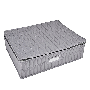 Our Table&trade; Quilted Mug Storage Case in Grey. View a larger version of this product image.