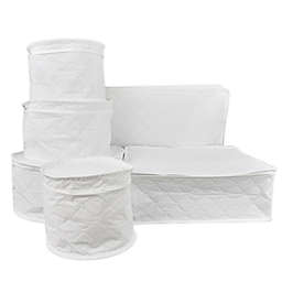 Simply Essential™ 6-Piece Quilted Dinnerware Storage Set in White