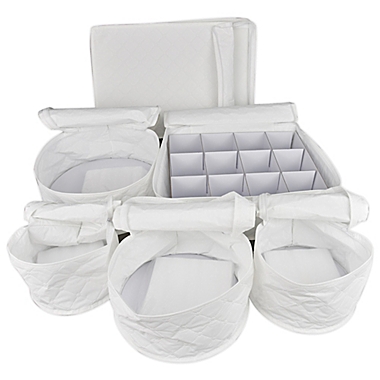 Simply Essential&trade; 6-Piece Quilted Dinnerware Storage Set in White. View a larger version of this product image.