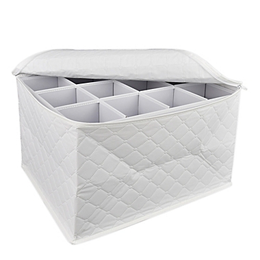 Simply Essential&trade; Quilted Stemware Storage Set in White. View a larger version of this product image.
