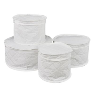 Simply Essential&trade; 4-Piece Quilted Dinnerware Storage Set in White