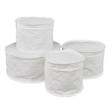 Simply Essential&trade; 4-Piece Quilted Dinnerware Storage Set in White. View a larger version of this product image.