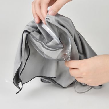 Simply Essential&trade; Microfiber Polishing Cloth in Grey. View a larger version of this product image.