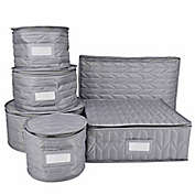 Our Table&trade; 6-Piece Quilted Dinnerware Storage Set in Grey