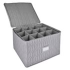 Alternate image 1 for Our Table&trade; Quilted Stemware Storage Case in Grey
