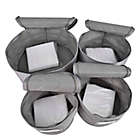 Alternate image 1 for Our Table&trade; 4-Piece Quilted Plate Storage Set in Grey