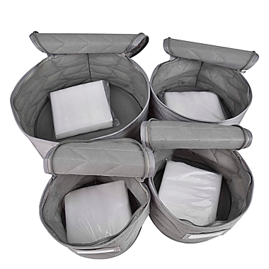Our Table&trade; 4-Piece Quilted Plate Storage Set in Grey. View a larger version of this product image.