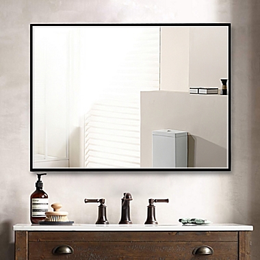 Neutype 40-Inch x 30-Inch Rectangular Vanity Mirror in Black. View a larger version of this product image.