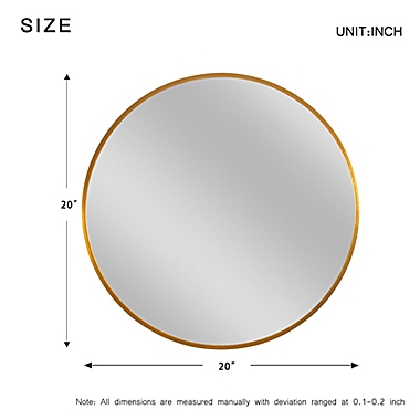 Neutype 20-Inch Round Wall Mirror in Gold. View a larger version of this product image.