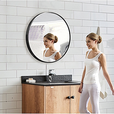 Neutype 32-Inch Round Wall Mirror in Black. View a larger version of this product image.