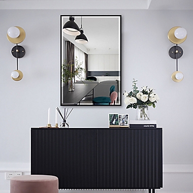 Neutype 32-Inch x 24-Inch Rectangular Vanity Mirror in Black. View a larger version of this product image.