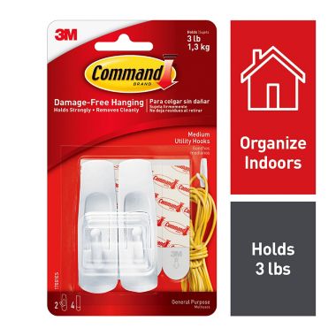 3M Command&trade; 2-Count Medium Hooks. View a larger version of this product image.