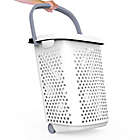 Alternate image 3 for Simply Essential&trade; Tall Hamper with Wheels in White/Grey