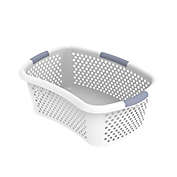 Simply Essential&trade; Hip Hugger Laundry Basket in White/Grey