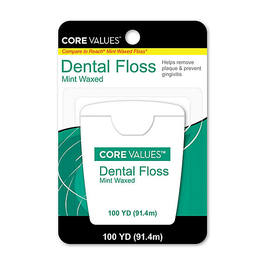 Alternate image 1 for Core Values™ 100 yd. Waxed Mint Dental Floss