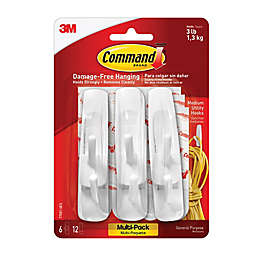 3M Command™ Strips Damage-Free Hanging Medium Utility Hooks (Pack of 6)