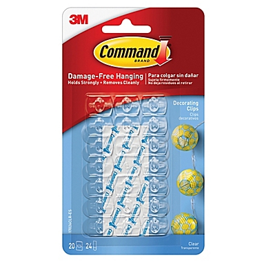 3M Command&trade; 20-Count Clear Decorating Clips. View a larger version of this product image.