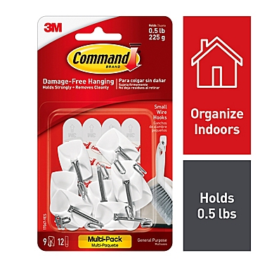 3M Command&trade; 9-Count Small Wire Hooks. View a larger version of this product image.