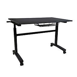 Atlantic Height Adjustable Desk with Casters in Black