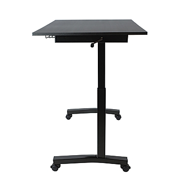 Atlantic Height Adjustable Desk with Casters in Black. View a larger version of this product image.