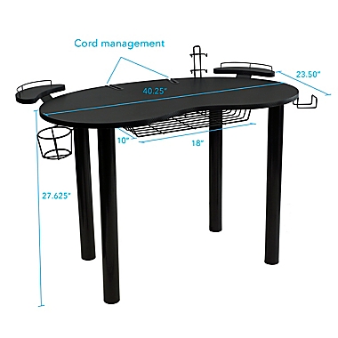 Atlantic Eclipse Space Saver Gaming Desk in Black. View a larger version of this product image.