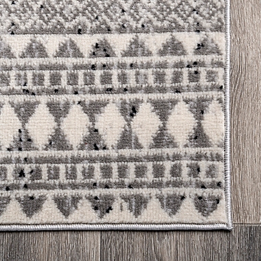 nuLOOM Catherine Henna Tribal Bands 10&#39; x 14&#39; Area Rug in Grey. View a larger version of this product image.