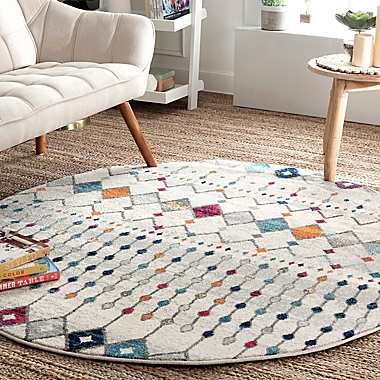 nuLOOM Moroccan Blythe 4&#39; Round Area Rug in Multicolor. View a larger version of this product image.