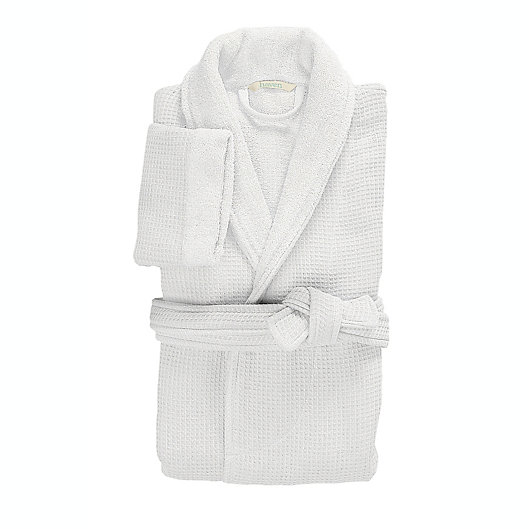 Alternate image 1 for Haven™ Waffle Small Organic Cotton Robe in White