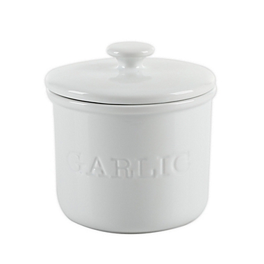 Our Table&trade; Simply White Words Garlic Keeper. View a larger version of this product image.