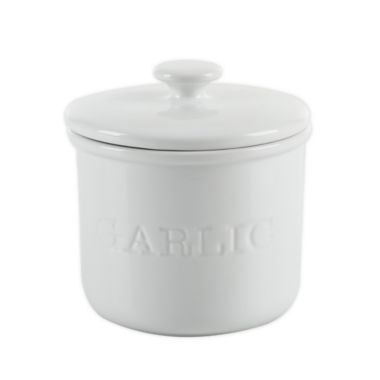 Our Table&trade; Simply White Words Garlic Keeper. View a larger version of this product image.