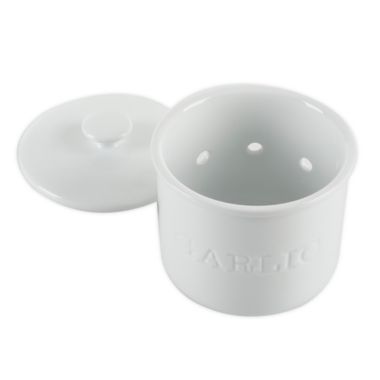 Our Table&trade; Simply White Words Garlic Keeper. View a larger version of this product image.